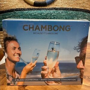 2 Glass Chambong Champagne Shooters! Brand New in Factory Sealed Wrap.